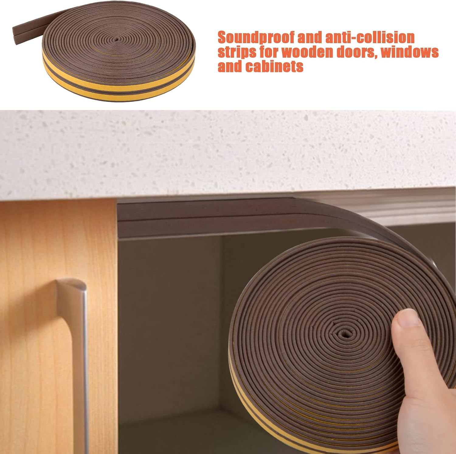 Natuce Nastro Guarnizione Autoadesiva 12M (9mm*2mm), Marrone - immagine 5