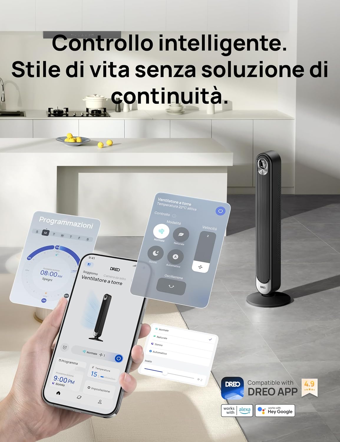 Dreo Ventilatore a Torre Smart 106cm Silenzioso - immagine 2
