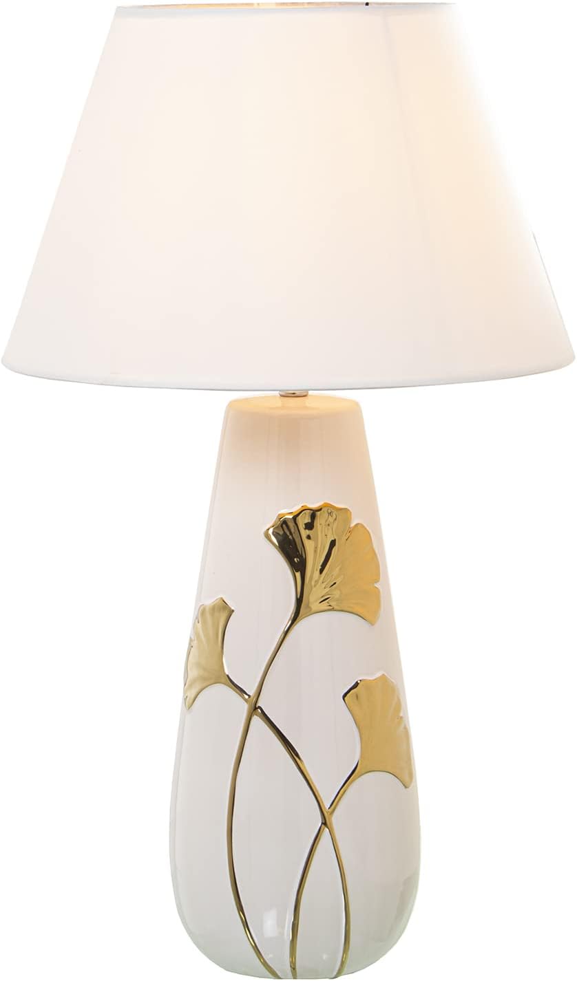 LÁMPARA SOBREMESA CERÁMICA Bianco/Oro 1XE27 - immagine 2