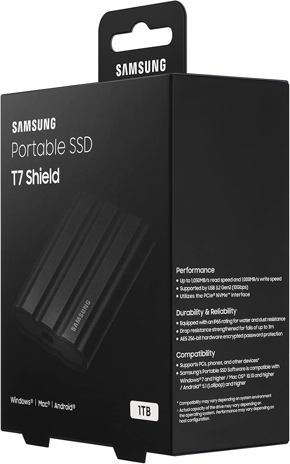 Samsung MU-PE1T0S/EU T7 Shield SSD Portatile 1TB, Nero - immagine 11