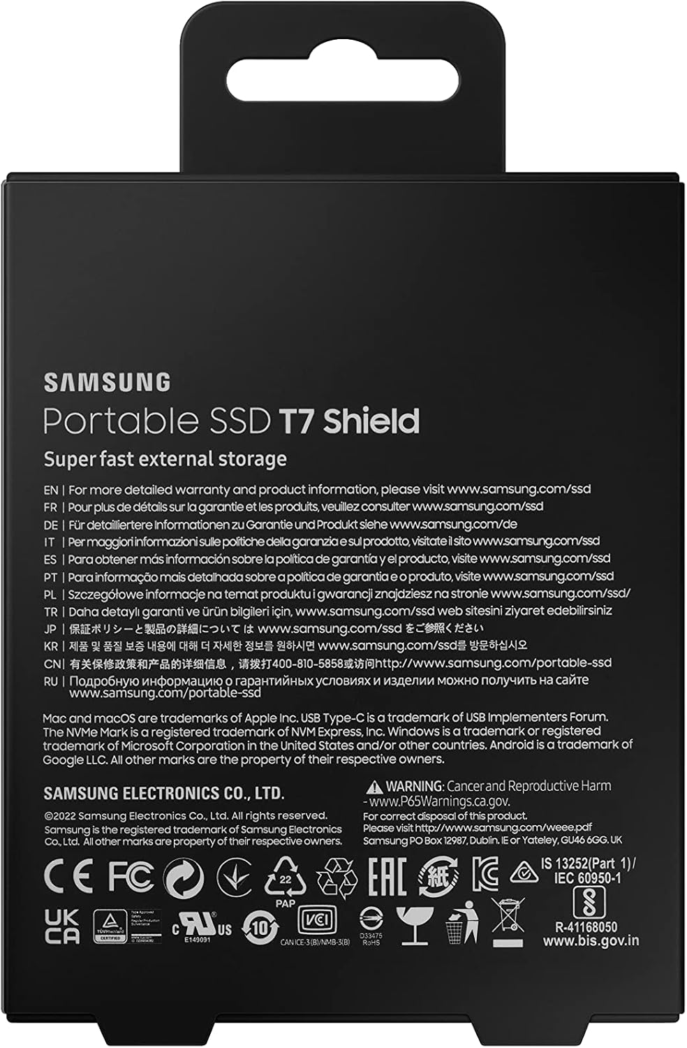 Samsung MU-PE1T0S/EU T7 Shield SSD Portatile 1TB, Nero - immagine 9