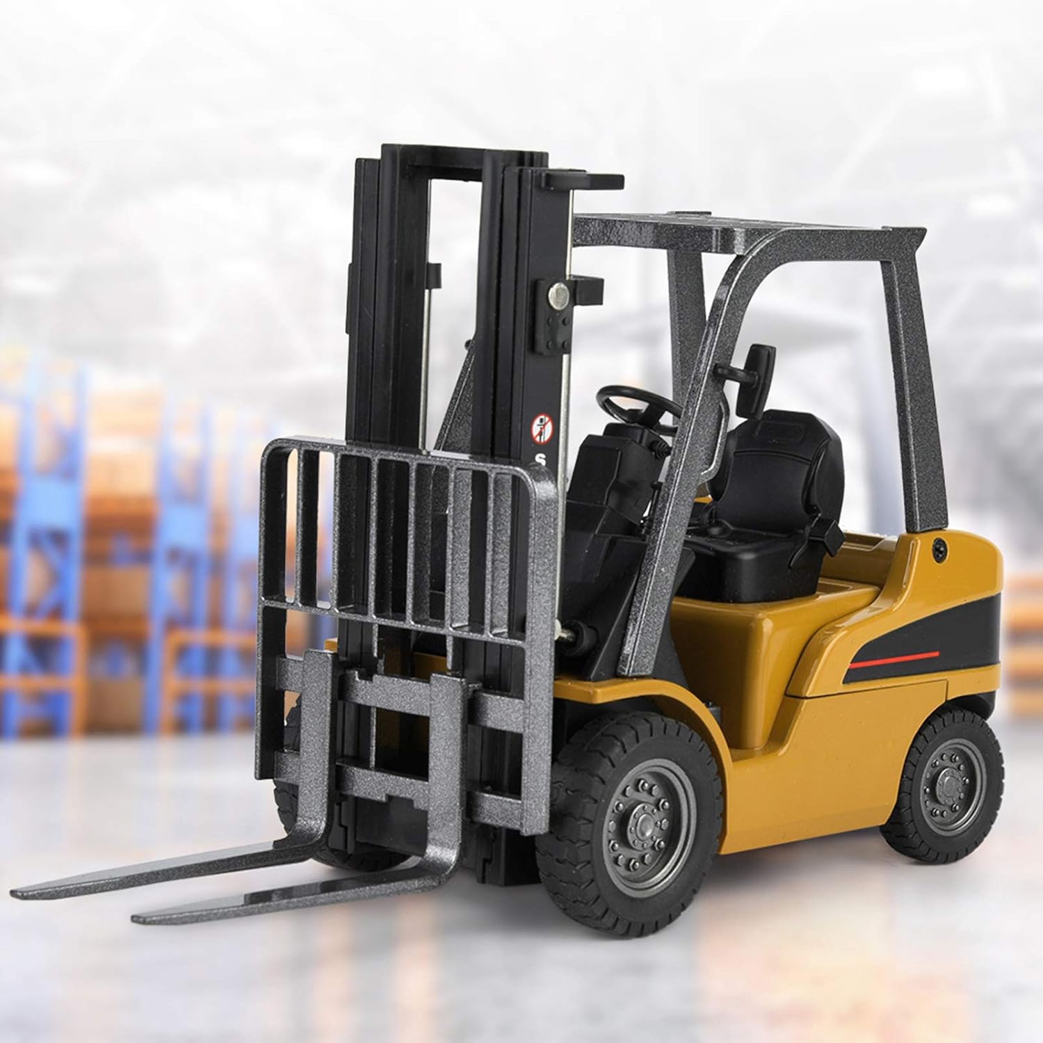 Toy Model Truck, 1:50 Model Engineering Car Bambini Bambini Carrello Elevatore a Forcale Veicolo Giocattolo - immagine 8