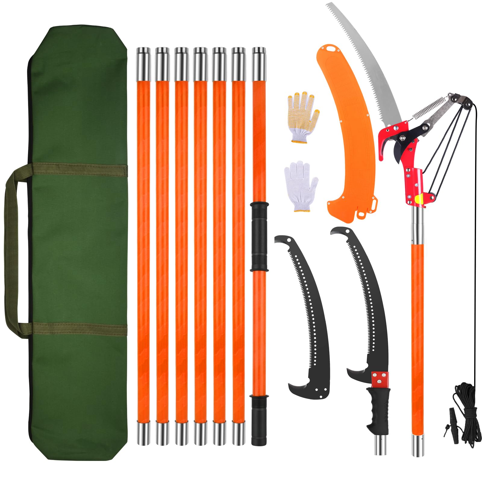 Taglio Ramo Telescopico 8m 2 in 1 (Arancione)