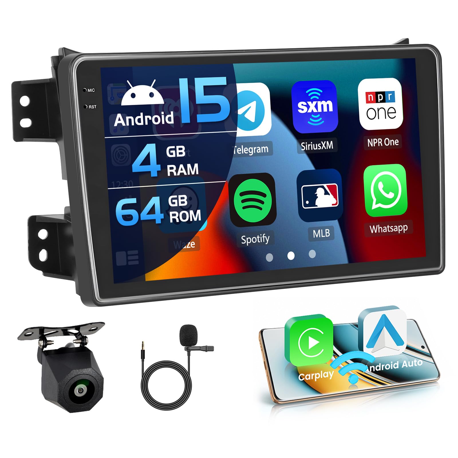 Autoradio Android 9" per Suzuki Splash Ritz/Opel Agila