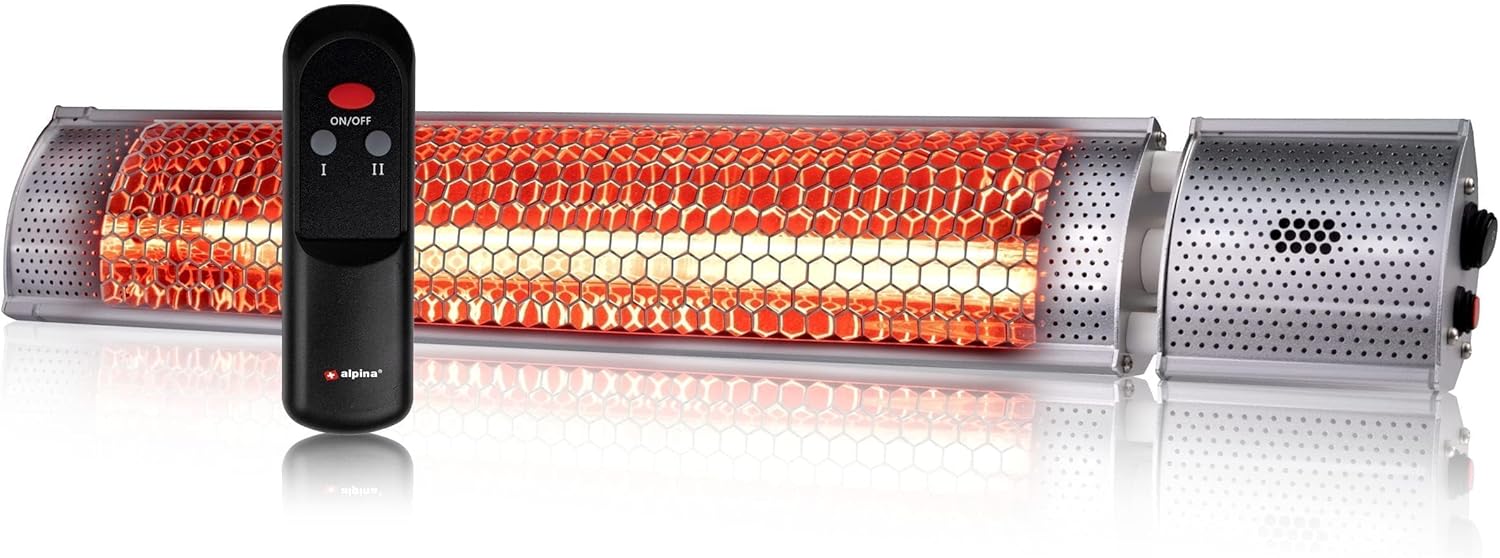 Alpina Riscaldatore Elettrico da Patio Infrarossi 2000W
