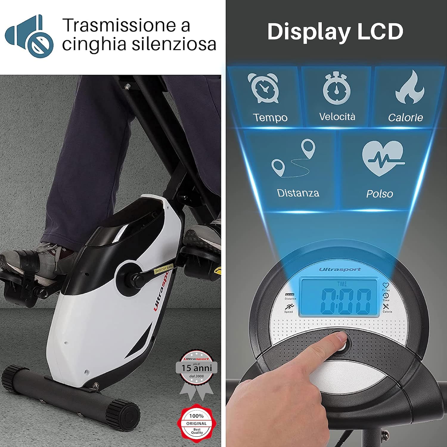 Ultrasport F-Bike Pro - Cyclette Pieghevole 150kg - immagine 3