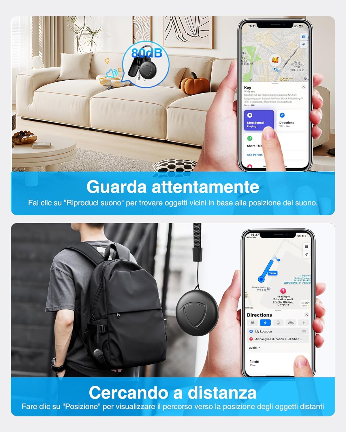Localizzatori GPS Smart Tracker Tag (2 Pezzi) - immagine 3
