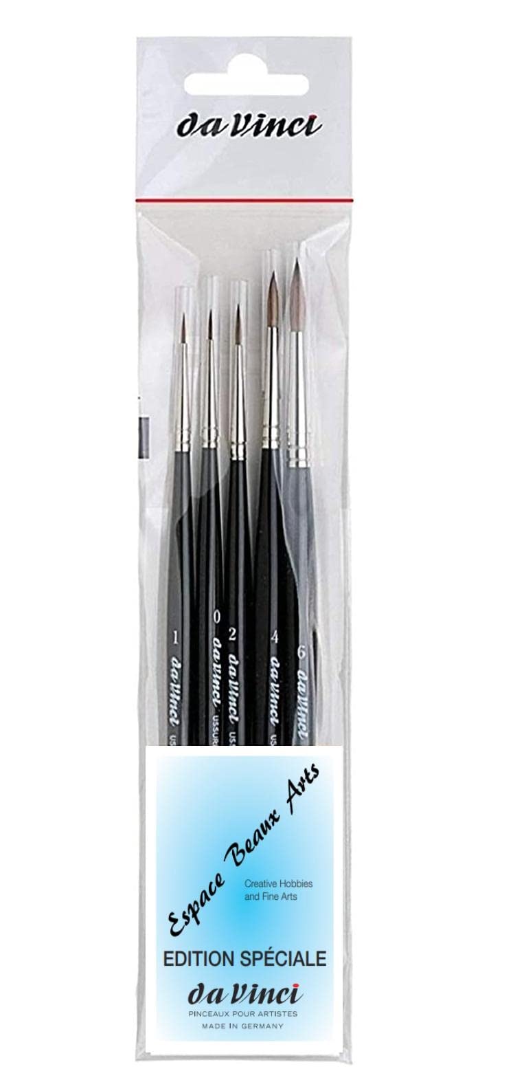 DaVinci ESPACE BEAUX ARTS Set di pennelli di martora Sable da Vinci Sono: 0, 1, 2, 4, 6