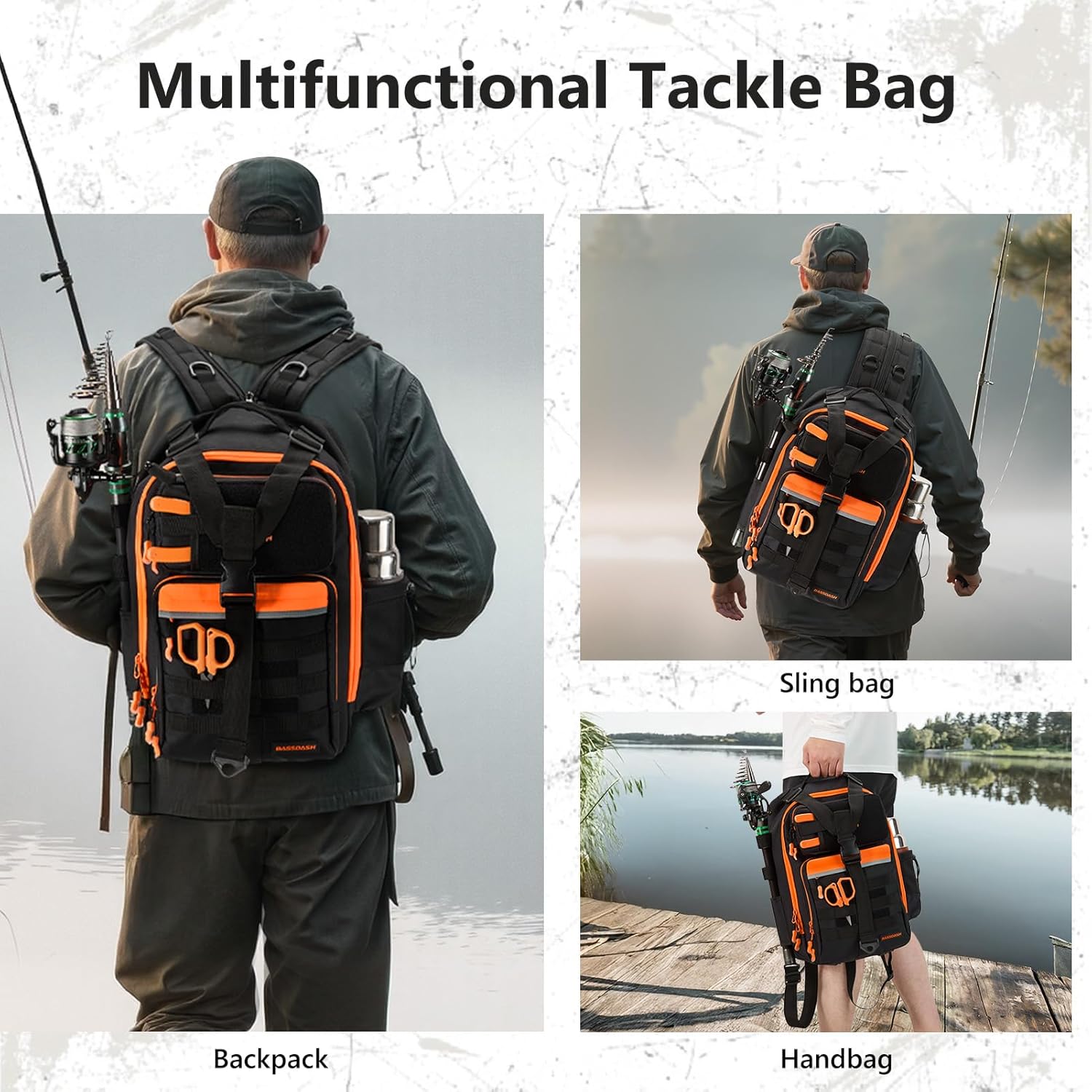 BASSDASH Zaino da Pesca Convertibile FP07 - immagine 2