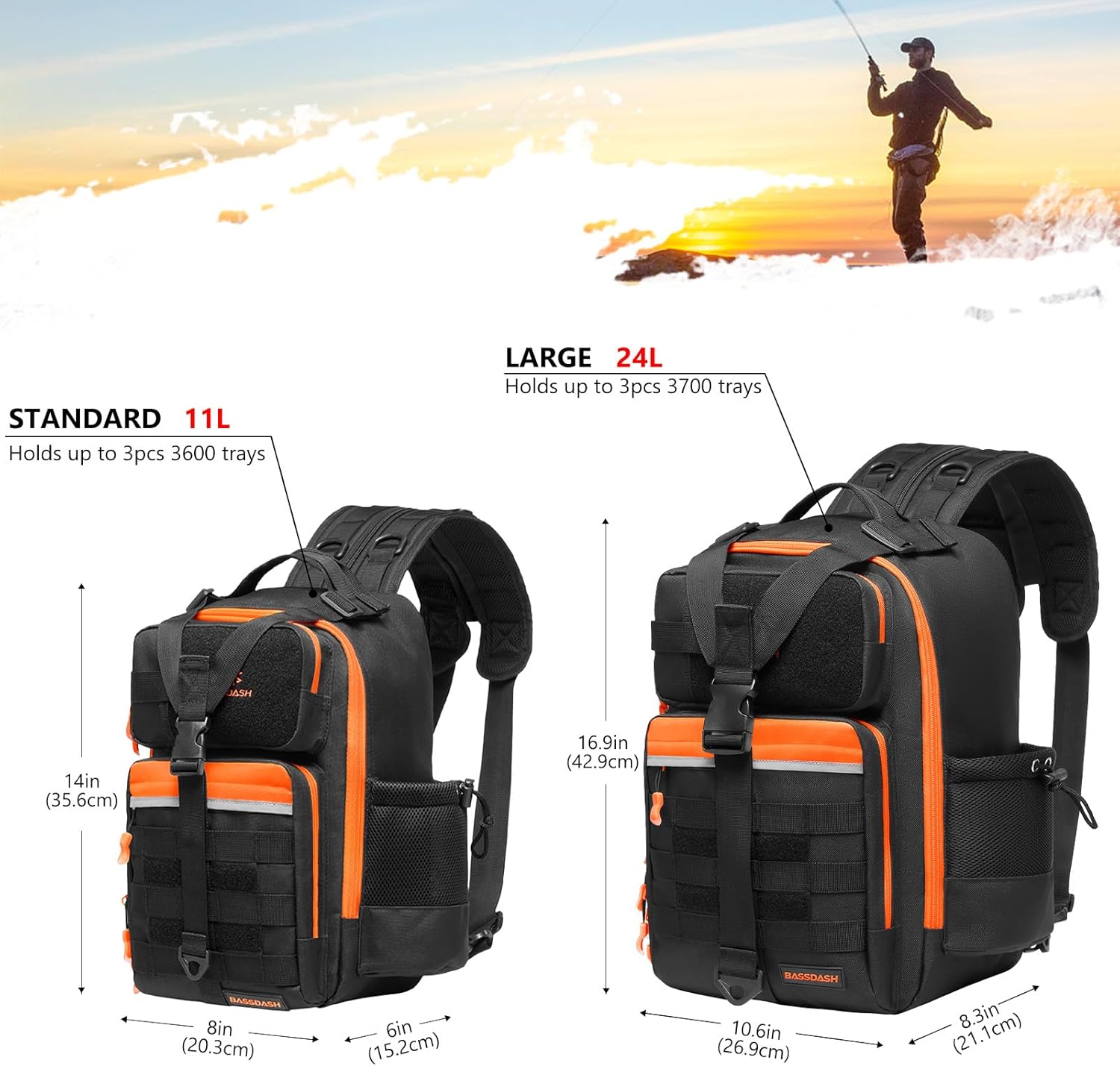 BASSDASH Zaino da Pesca Convertibile FP07 - immagine 3