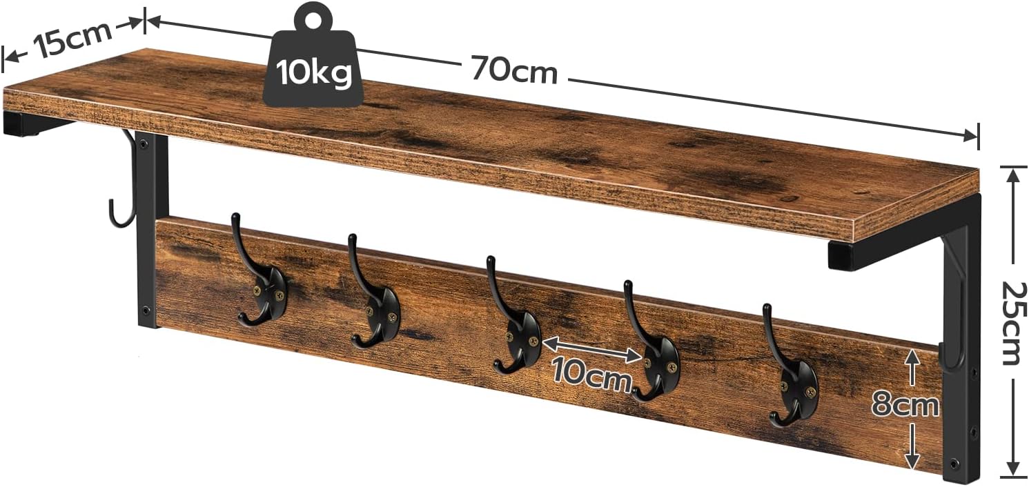 Hoobro Appendiabiti da Ingresso con Mensola e 7 Ganci - immagine 4
