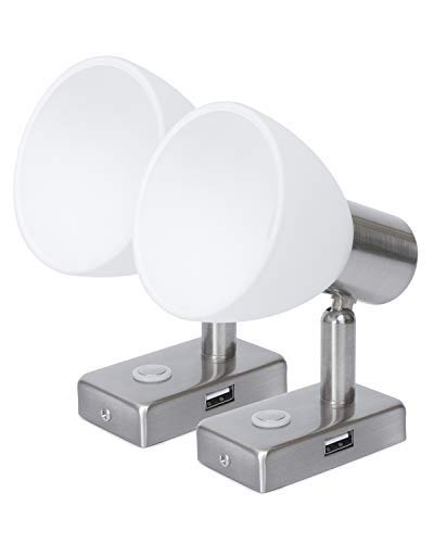 Lighteu 2X Faretto LED 12V 3W USB Nichel