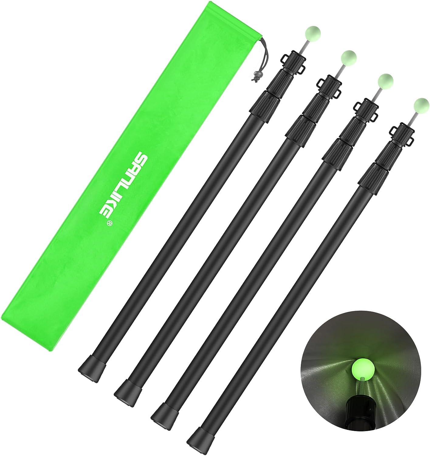 SAN LIKE Pali Tenda Campeggio Regolabile 2,45m 4 Pezzi