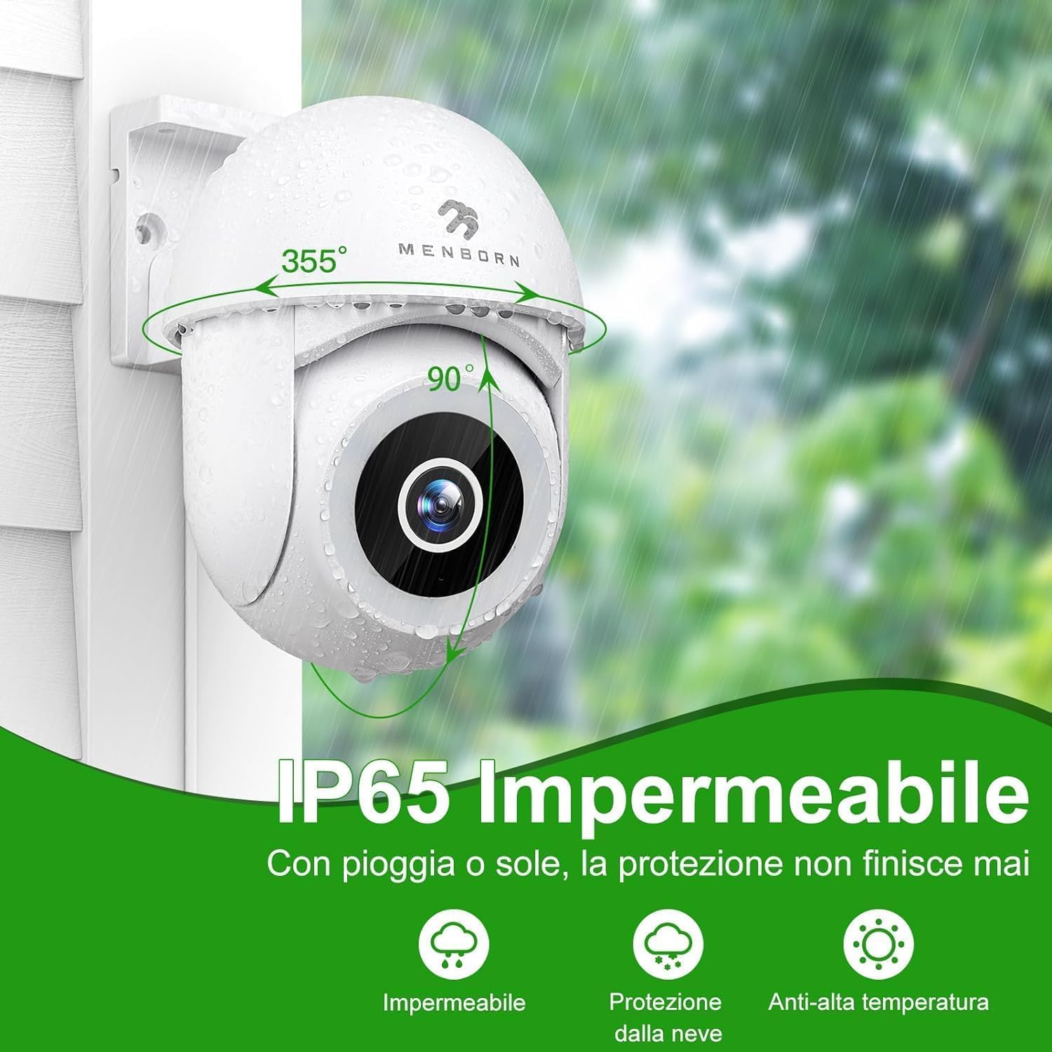 Telecamera Wi-Fi Esterno 2.5K 4MP 360° - immagine 7