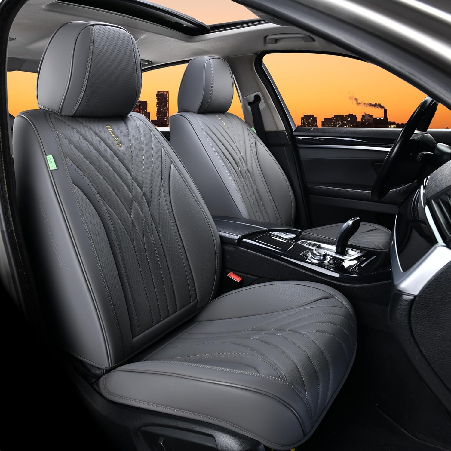 Florich Set Coprisedili Auto 5 Pezzi Grigio - immagine 2