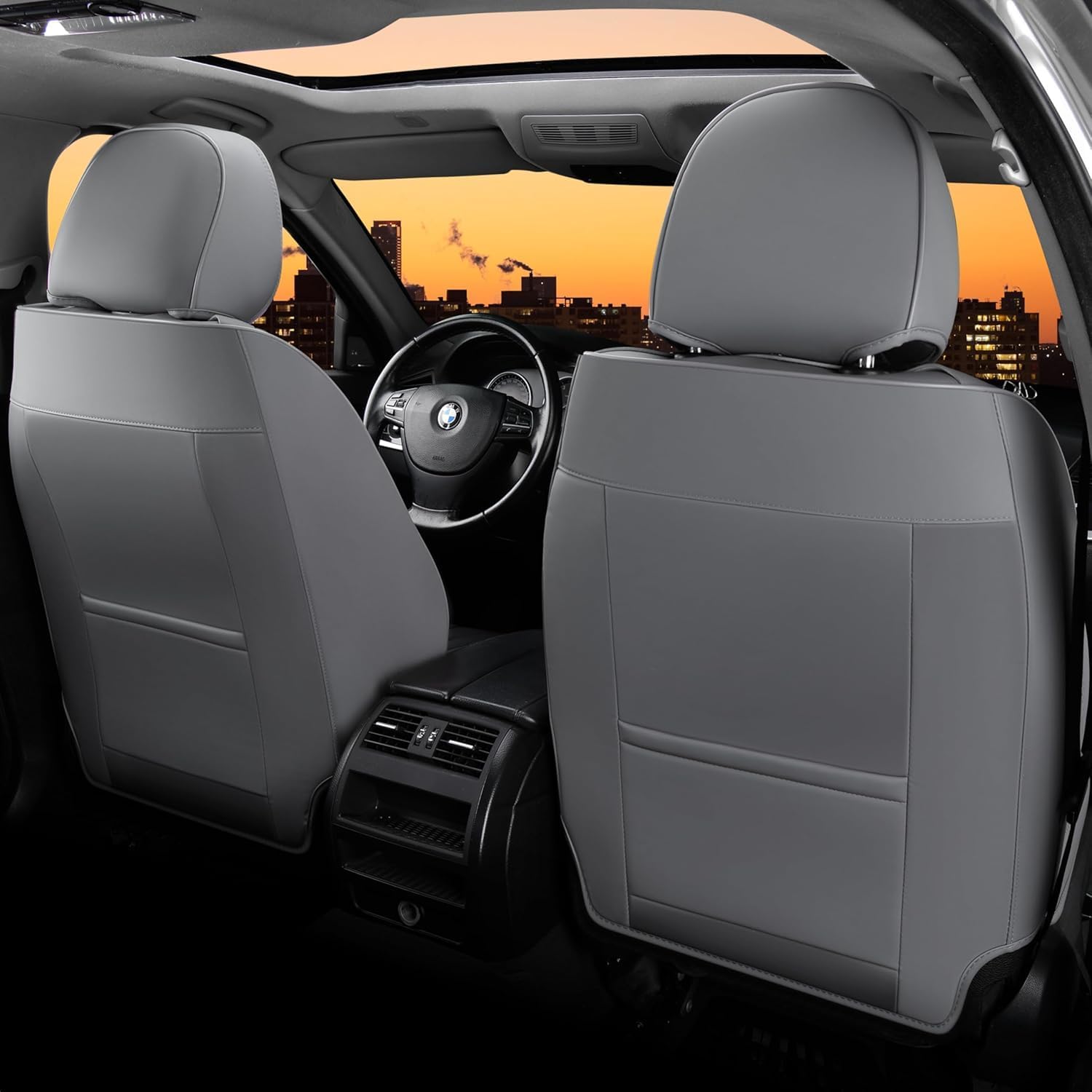 Florich Set Coprisedili Auto 5 Pezzi Grigio - immagine 3