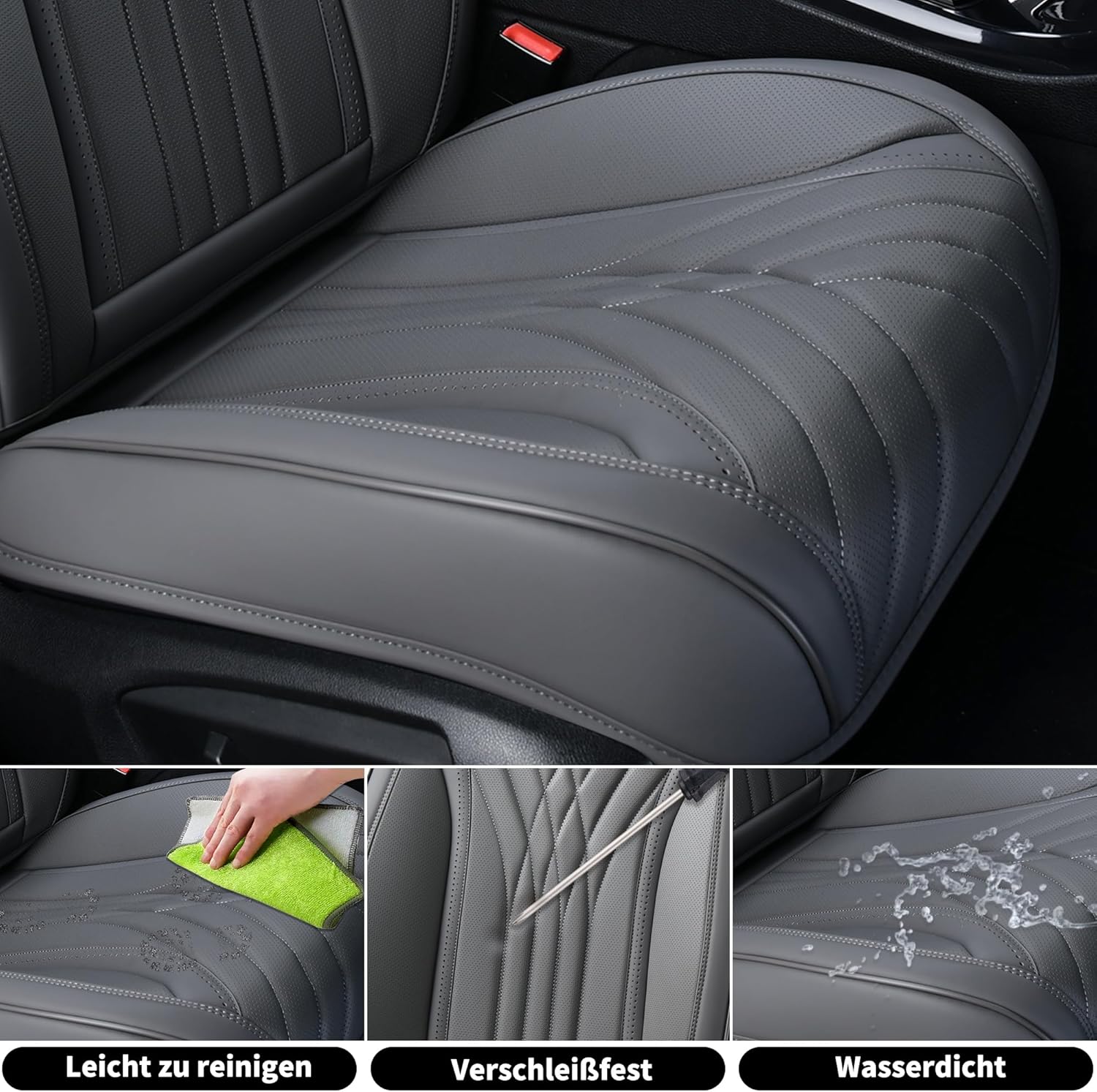 Florich Set Coprisedili Auto 5 Pezzi Grigio - immagine 5