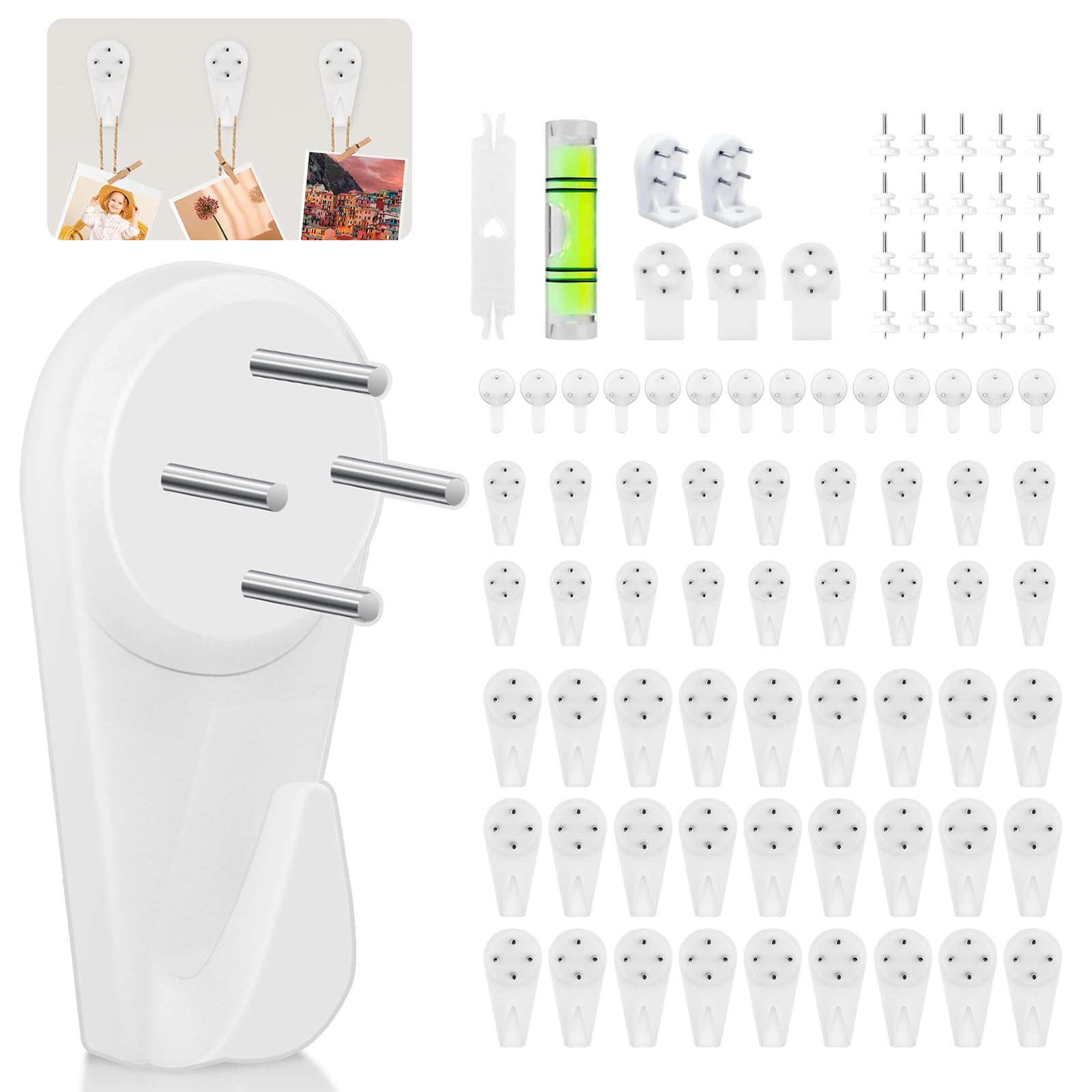 Vepepe Chiodi per Quadri Muro Bianchi 90 Pezzi