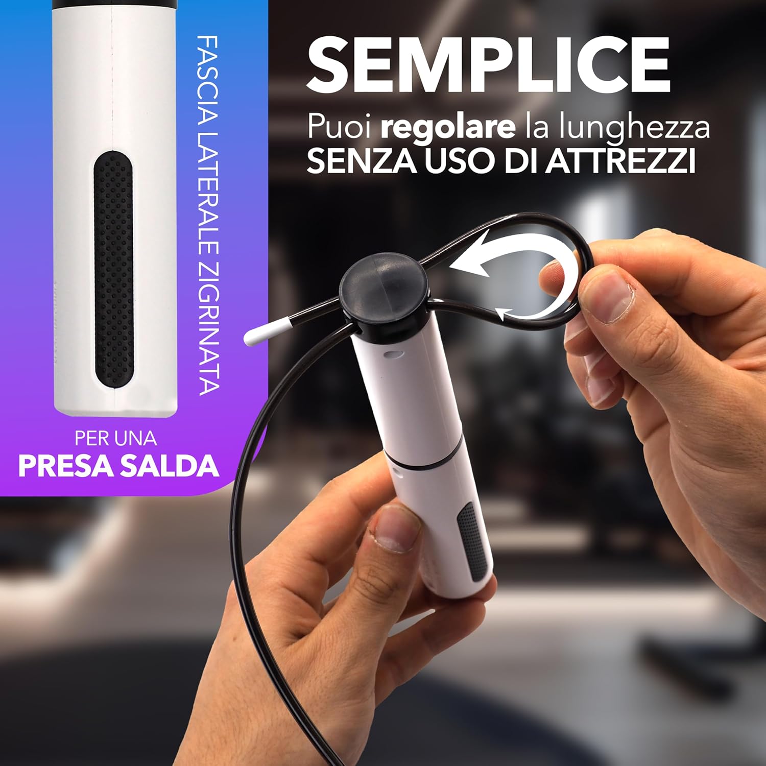 Corda Per Saltare Professionale Regolabile con Filo Acciaio - immagine 4