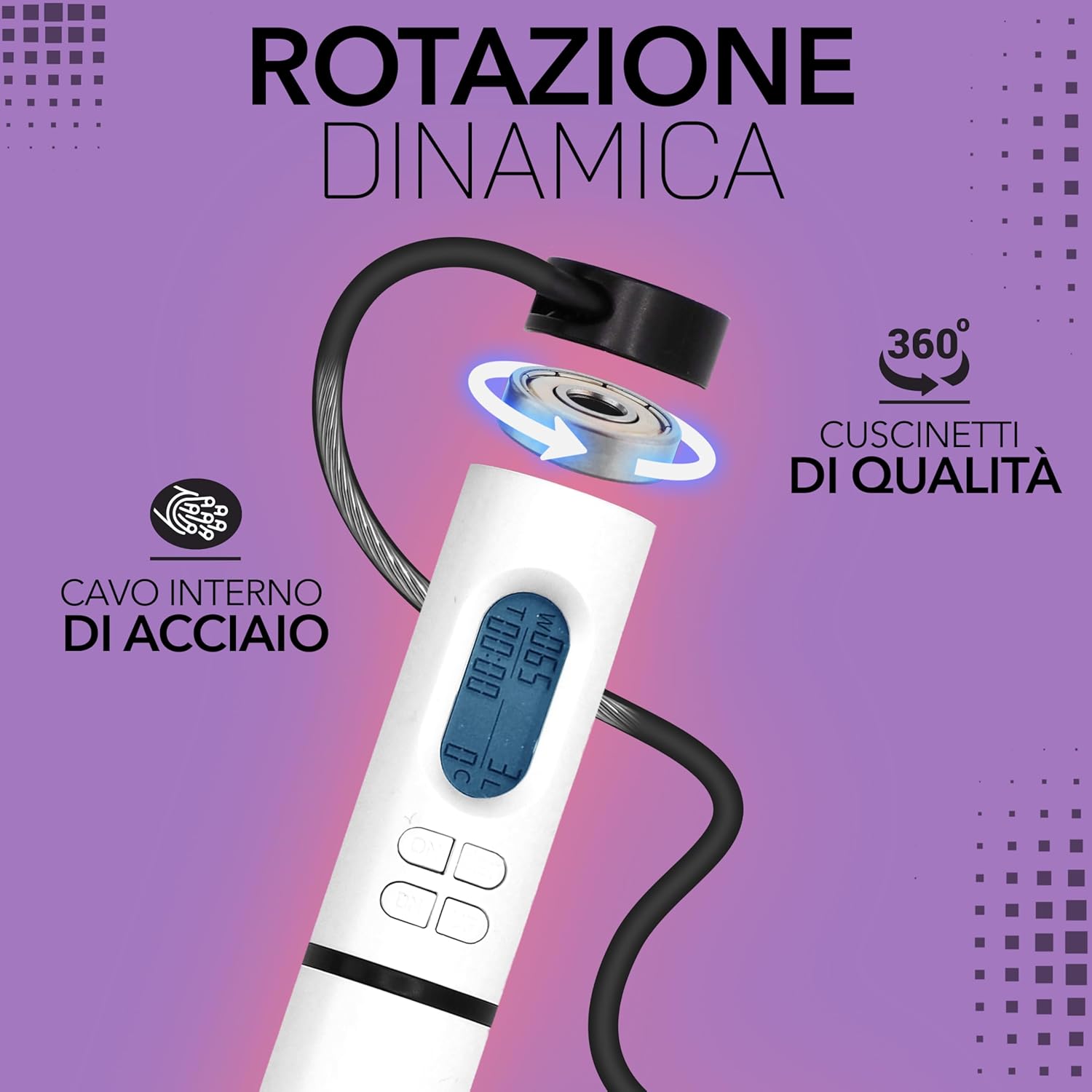 Corda Per Saltare Professionale Regolabile con Filo Acciaio - immagine 5