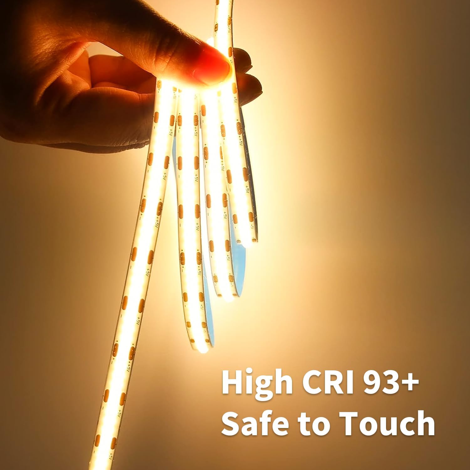 Shineburky Striscia LED COB 5 Metri Bianco Caldo - immagine 6