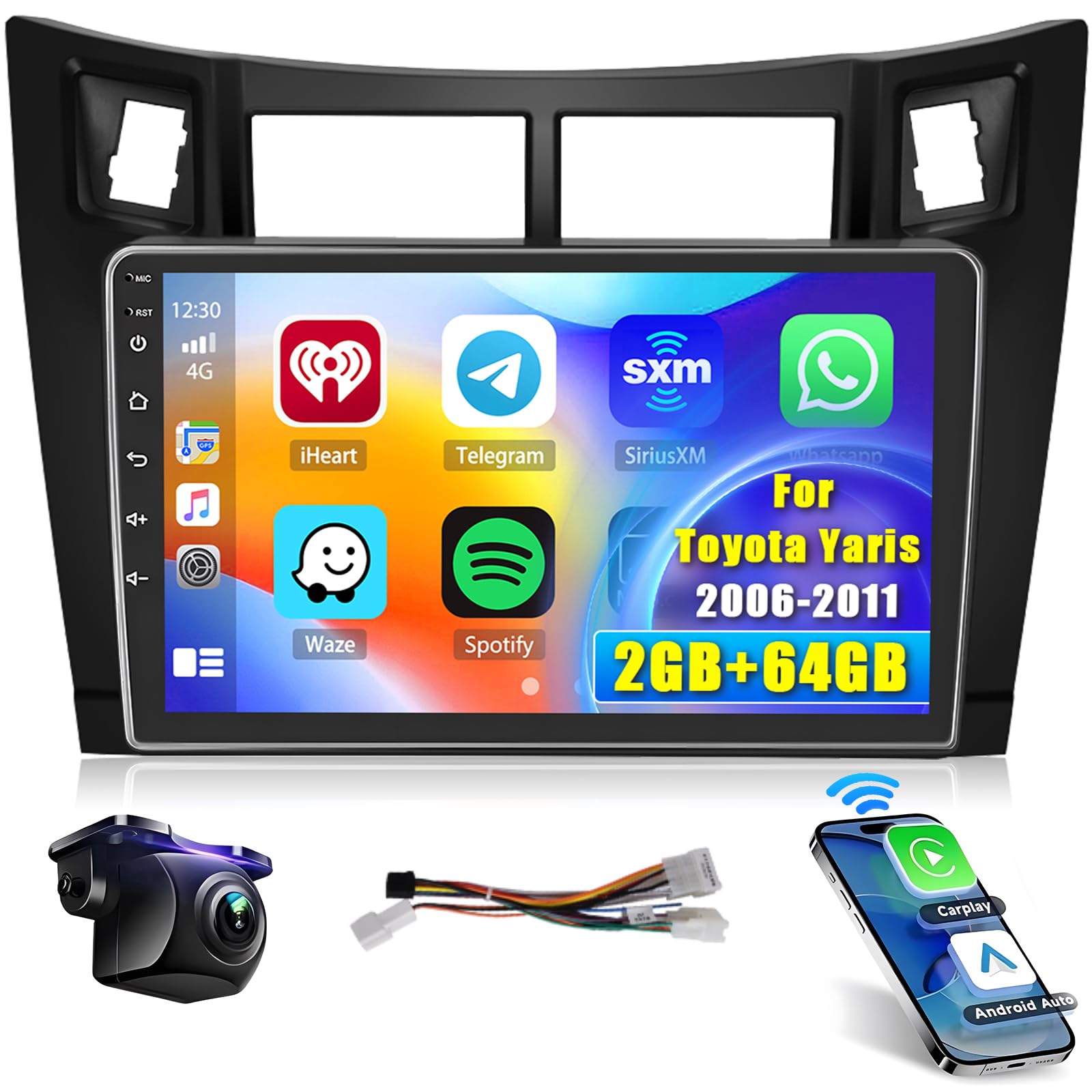 Hikity Autoradio Android 13 per Toyota Yaris 2006-2011