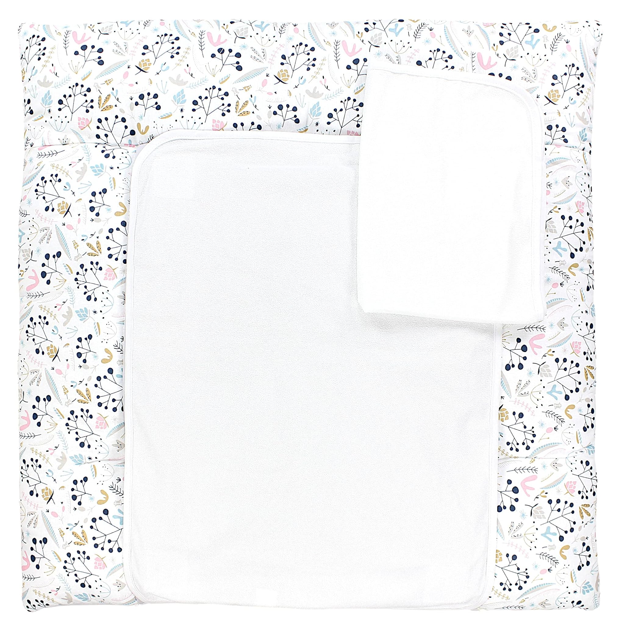 TupTam Materassino Fasciatoio con 2 Coperture in Spugna, Rowanberry, 75 x 80 cm