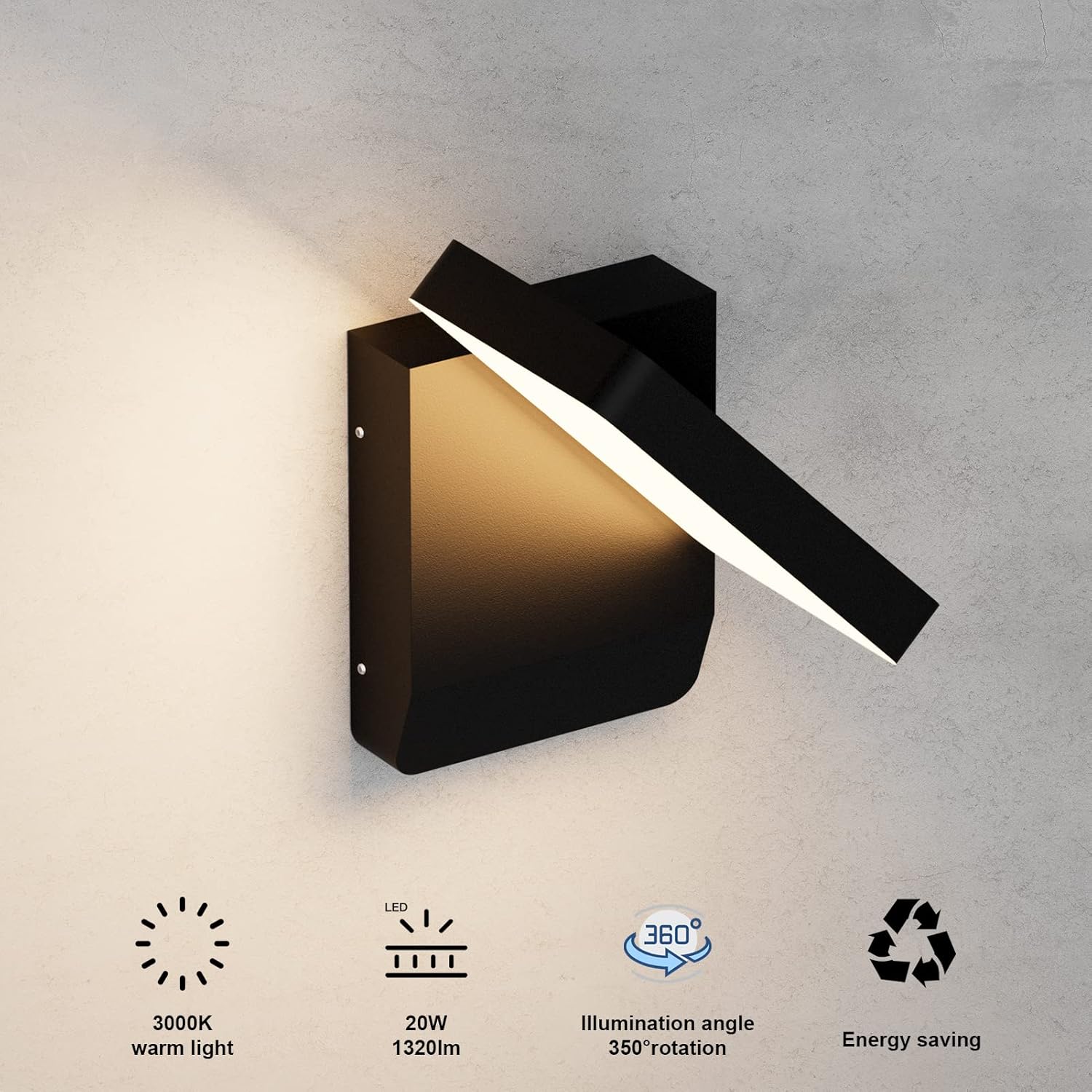 K-bright Applique Esterno LED 20W 3000K 1540 Lumen - immagine 3