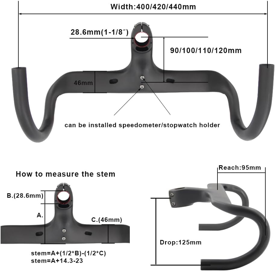 Alfa Pasca Manubrio Bici Corsa Integrato Carbonio - immagine 2