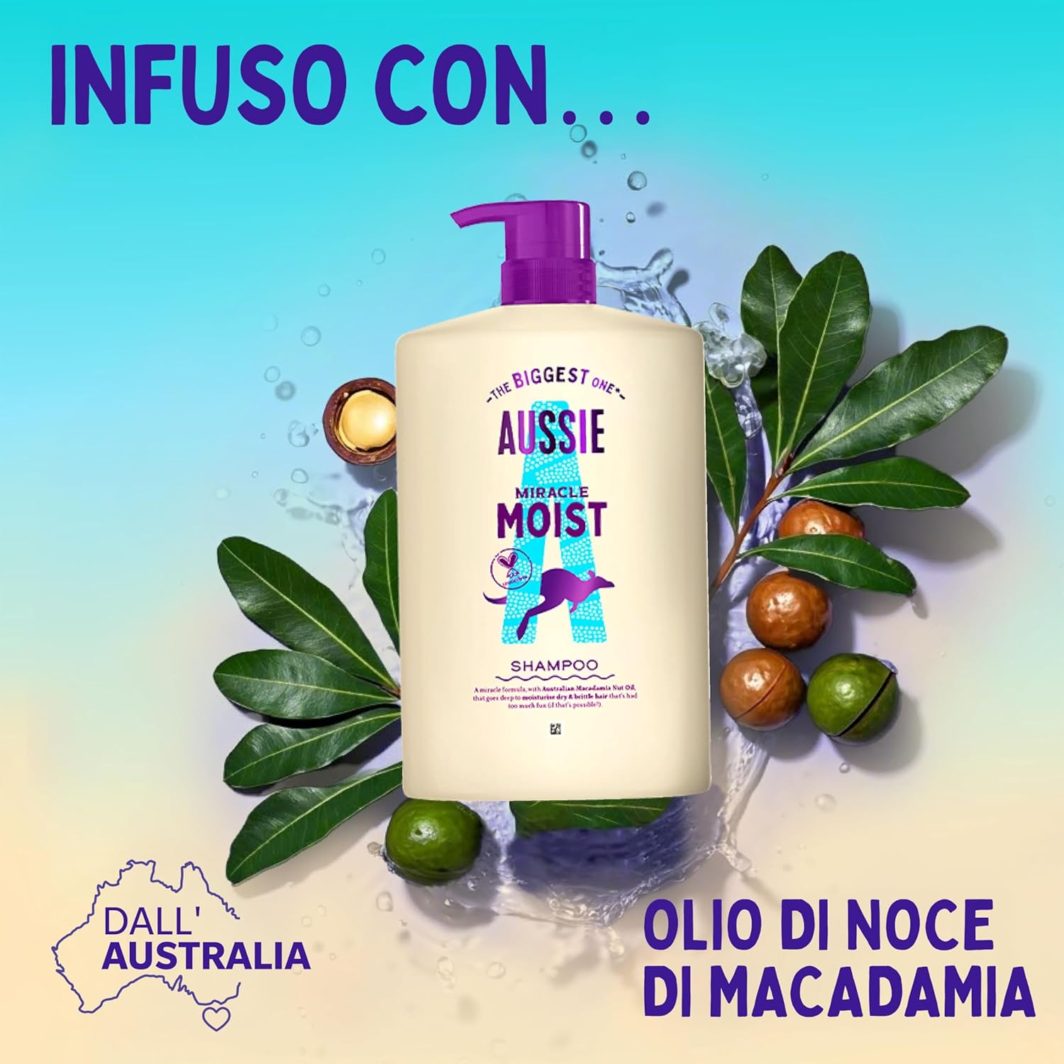 Aussie Miracle Moist Shampoo Idratante 1000ml - immagine 4