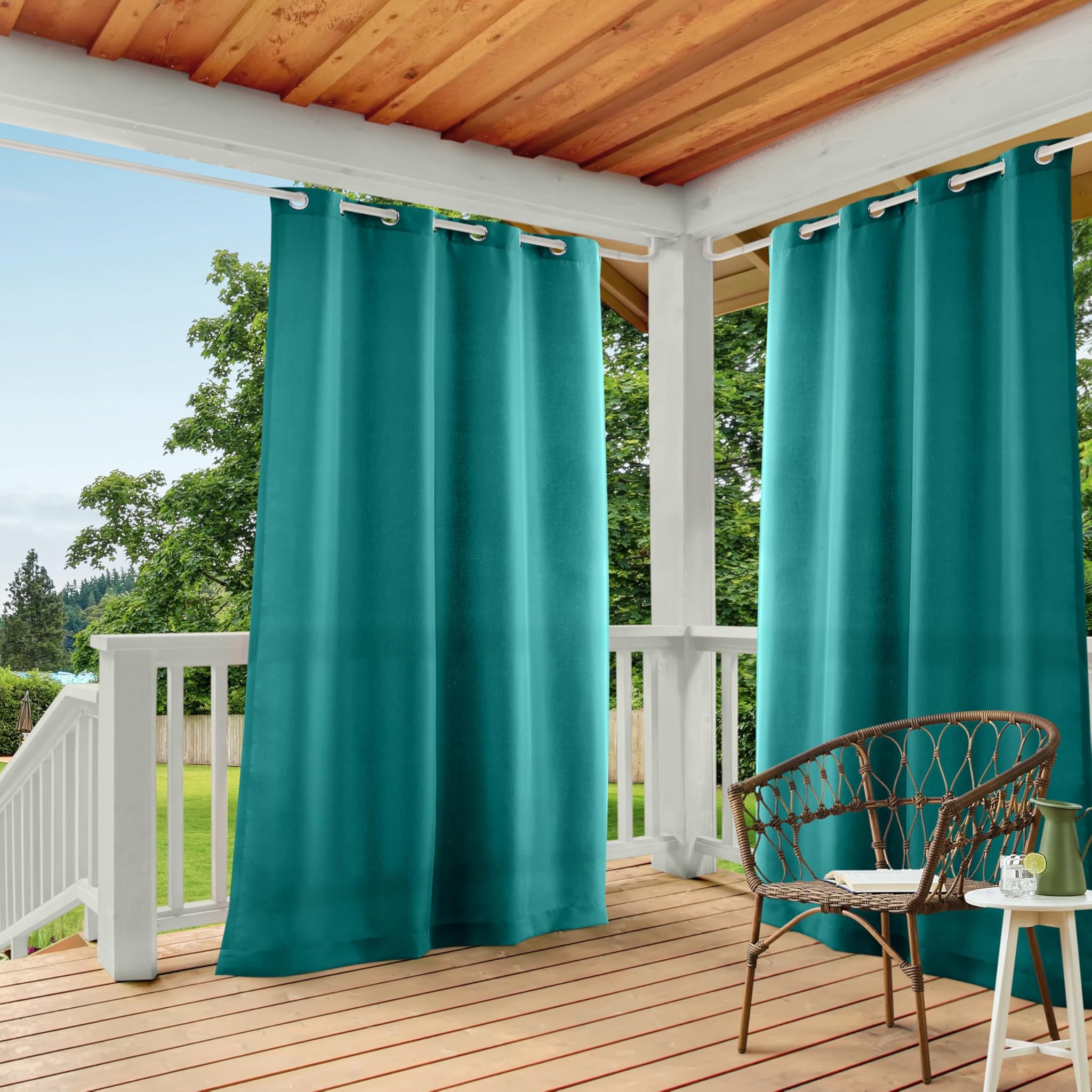 Exclusive Home - Tende con Occhielli Cabana 54x108cm, Verde Scuro