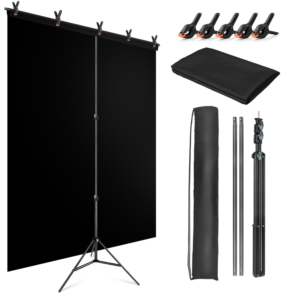 Jebutu Greenscreen con Supporto 1,5 x 2 m