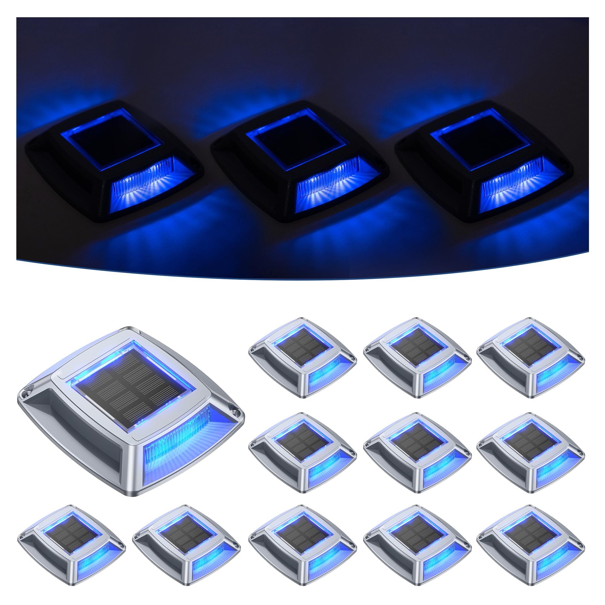 Hoyiours 12 Luci Solari Esterno Segnapasso LED IP68 Blu