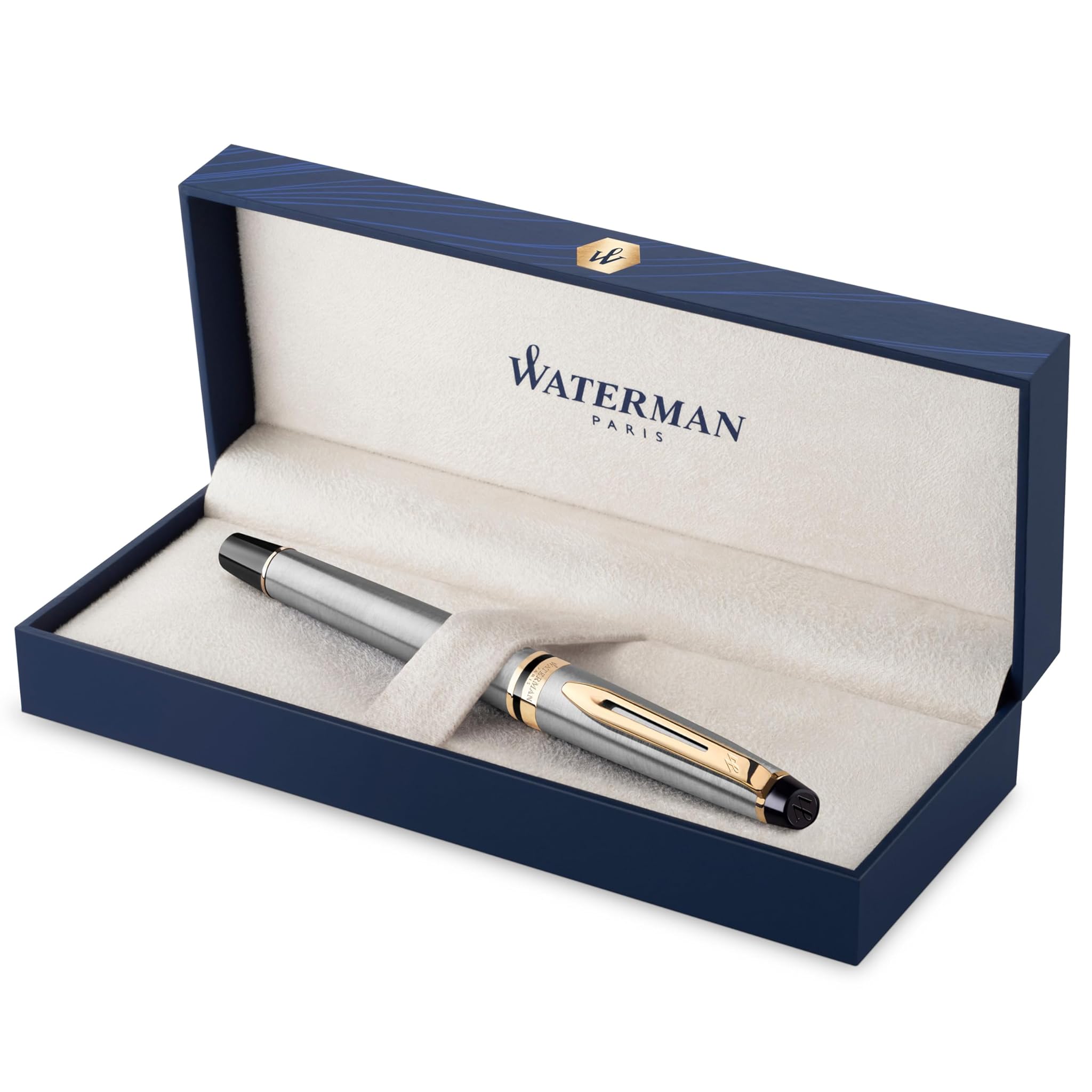 Waterman Expert 3 Penna Stilografica Stainless Steel Gold Trim