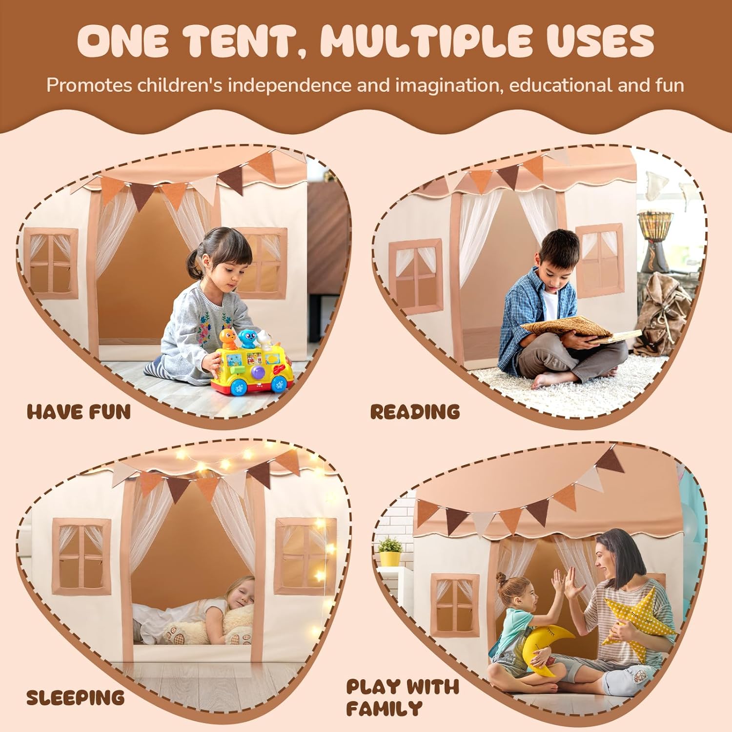 Snookids® Tenda Per Bambini con Materasso e Luci - immagine 2