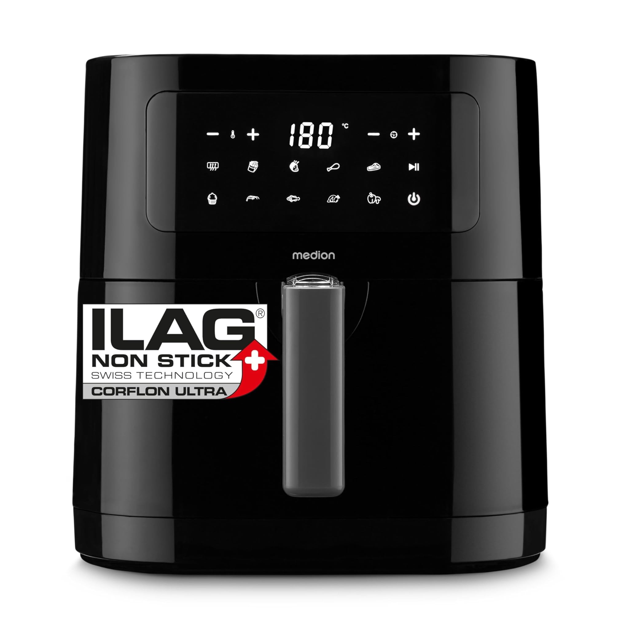 MEDION Friggitrice ad Aria E40 XL 5,2L, Nera