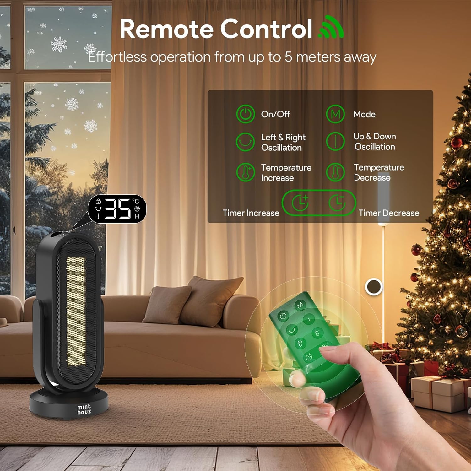 Minthouz Termoventilatore Ceramica PTC 1500W - immagine 3