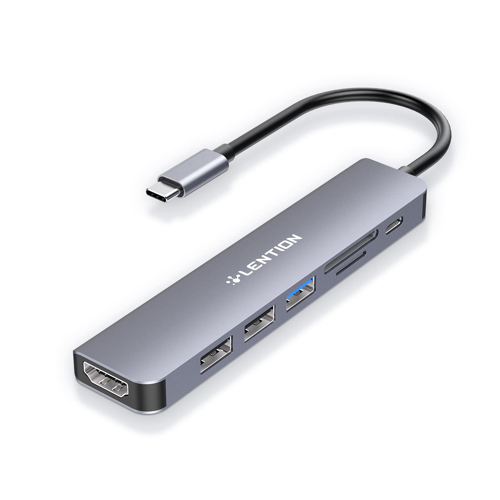 Lention Hub USB C con HDMI 4K e PD 100W, Grigio Spazio