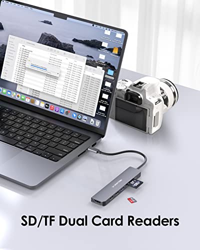 Lention Hub USB C con HDMI 4K e PD 100W, Grigio Spazio - immagine 3