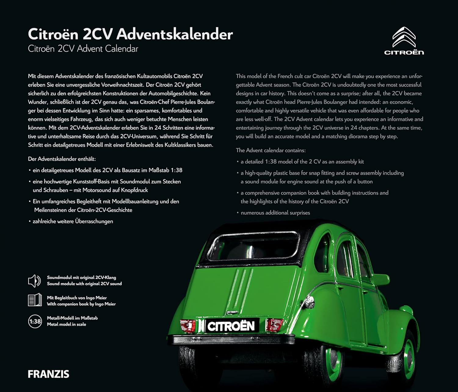 Franzis Calendrier de l'Avent Citroën 2 CV Verde - immagine 2