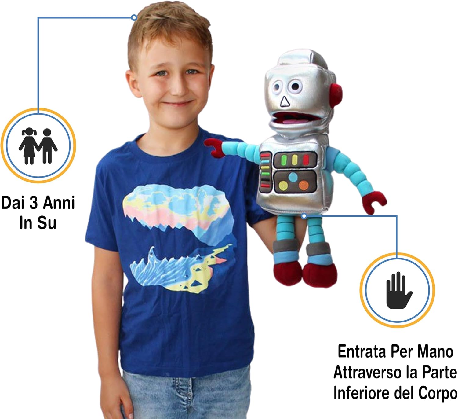 SiLLy puppets Robot, Marionetta a mano, 40 cm - immagine 2