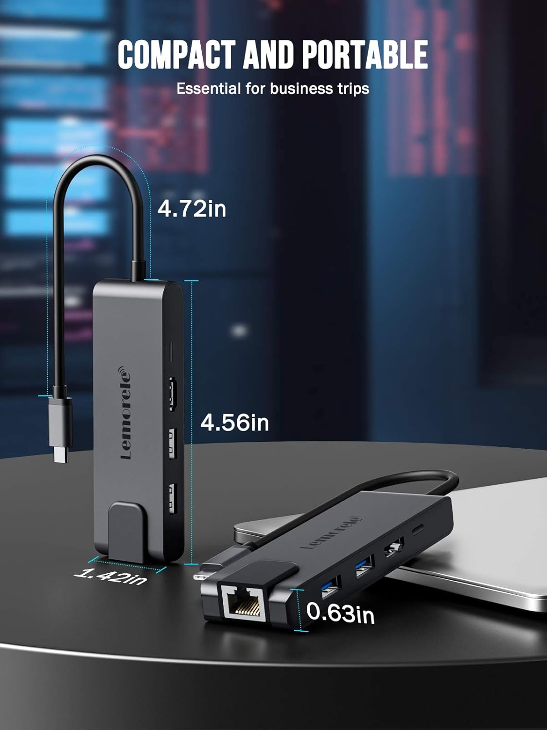 Lemorele Hub USB C 5 in 1 con Gigabit Ethernet - immagine 6