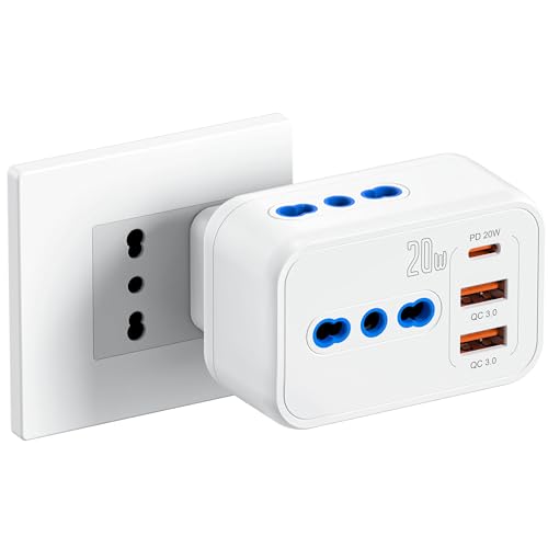 Lencent Multipresa da Muro con USB PD 20W e QC3.0