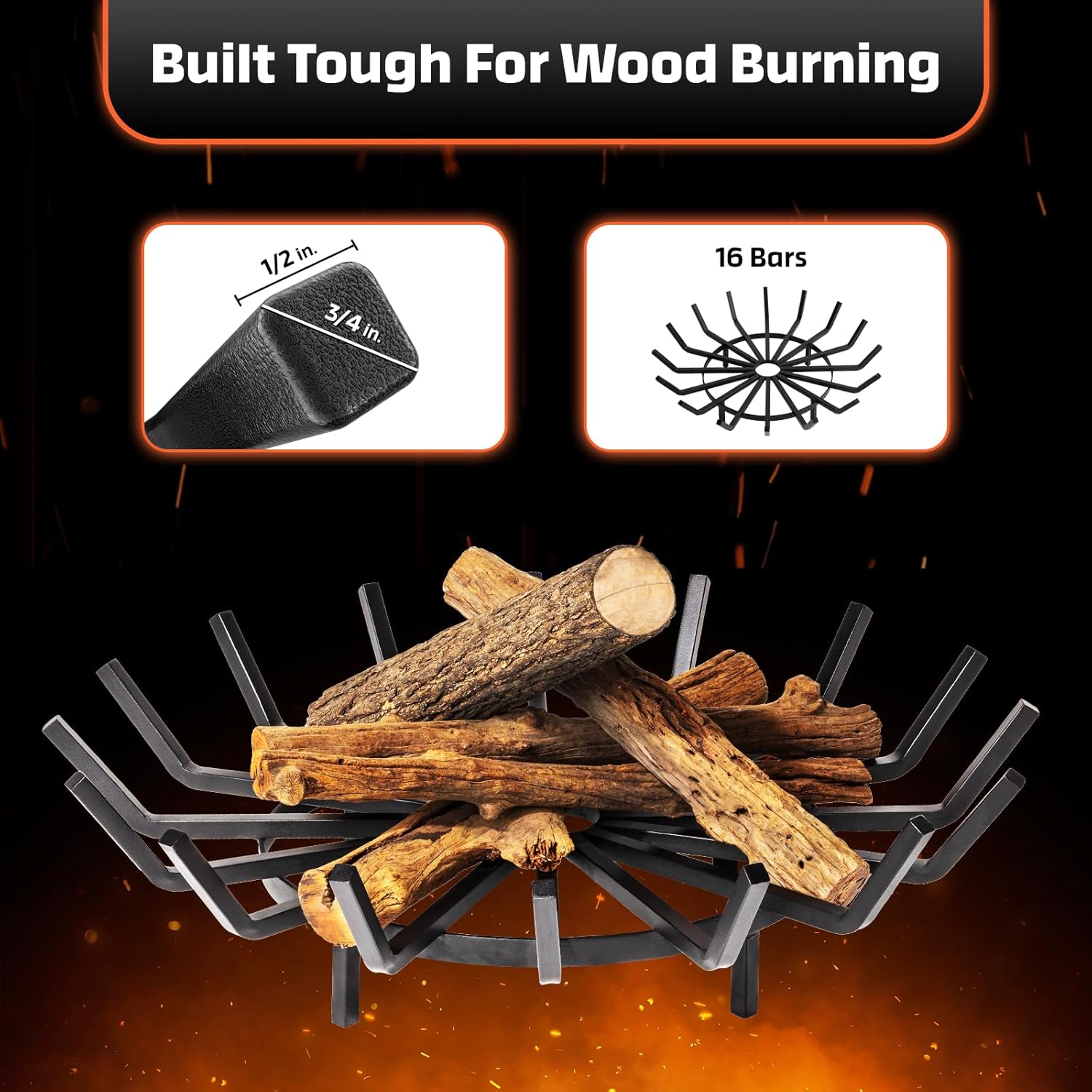 IDZO Grata per Fuoco Rotonda 68,6 cm in Ferro Battuto - immagine 2