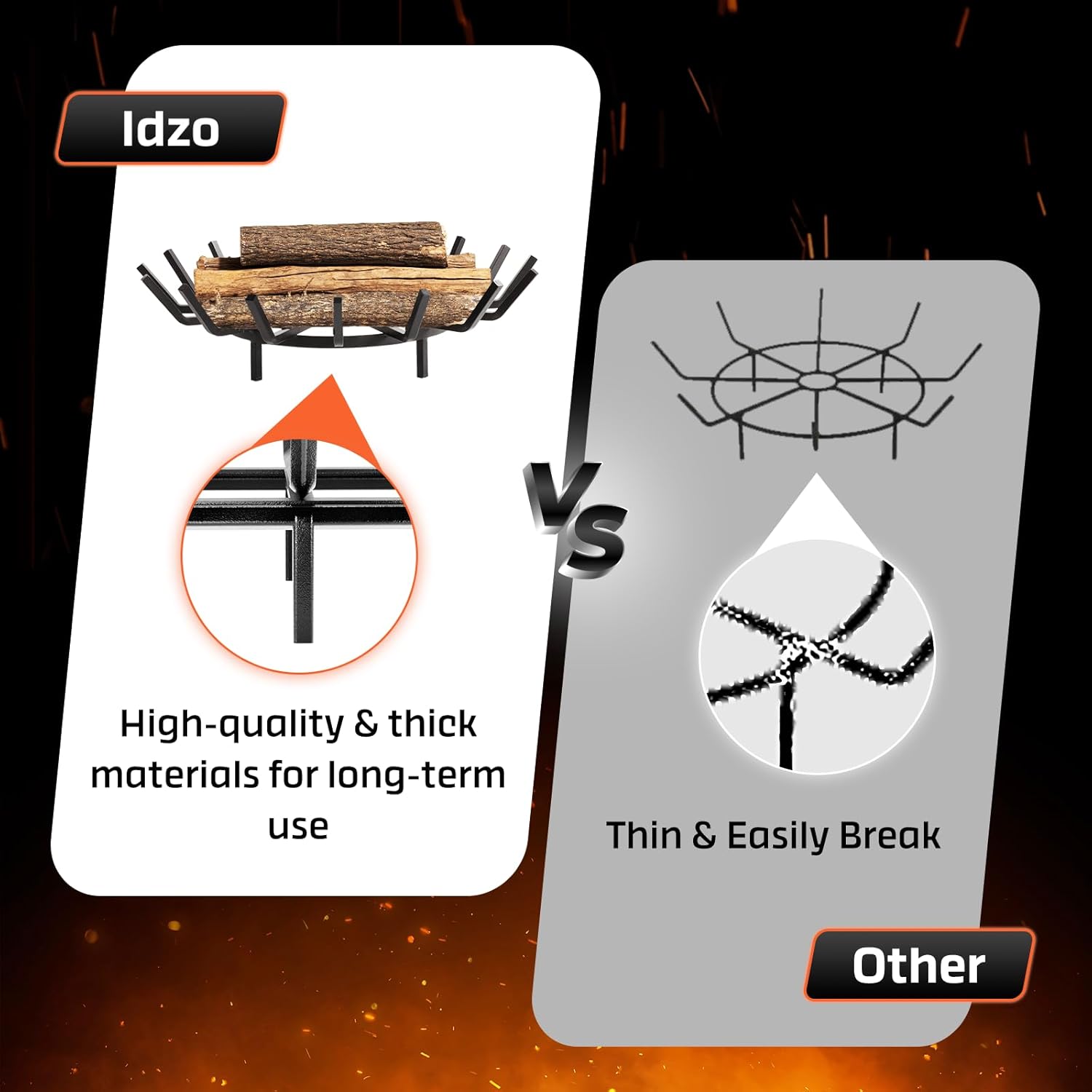 IDZO Grata per Fuoco Rotonda 68,6 cm in Ferro Battuto - immagine 3