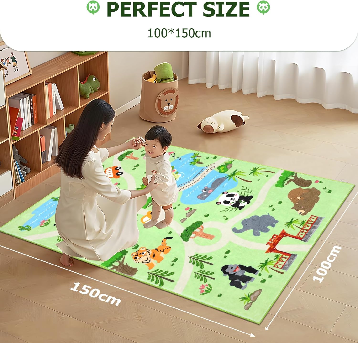 Tappeto Bambini 100x150 cm Motivo Animali - immagine 2