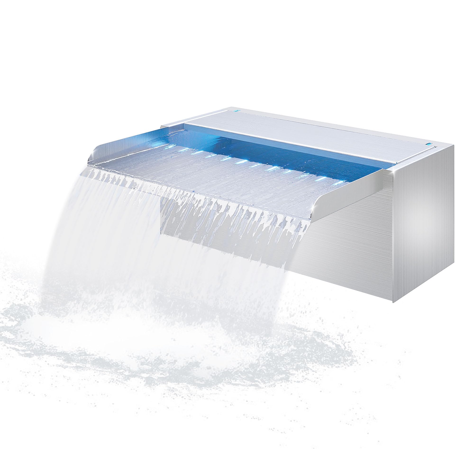 Longrun Cascata per Laghetto 30cm in Acciaio Inox con LED
