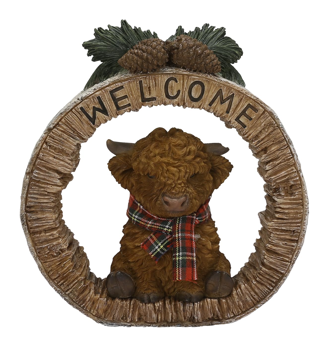 Vivid Arts - Highland Cow - Highland Bovini Argento Betulla Benvenuto Log