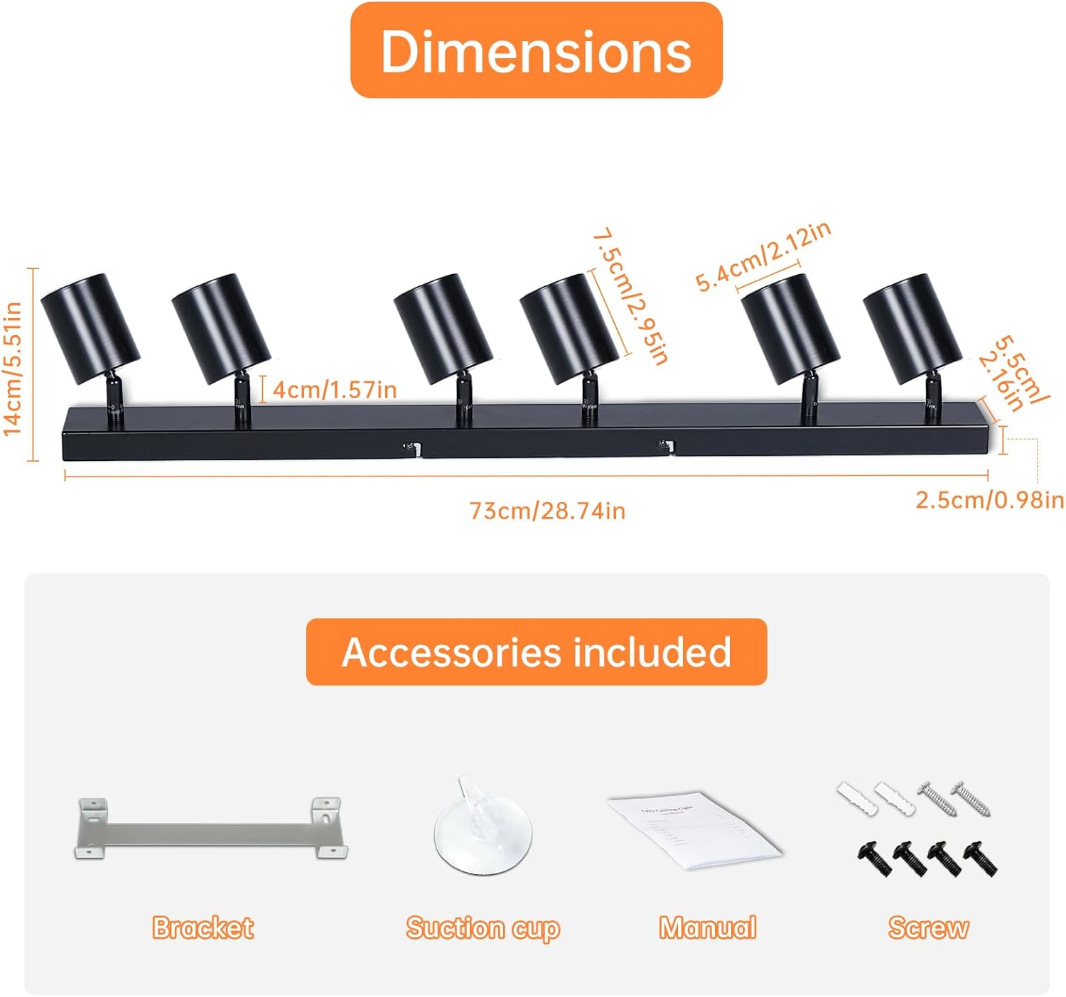 Dehobo Lampada Faretti da Soffitto Orientabili, Nero - immagine 4