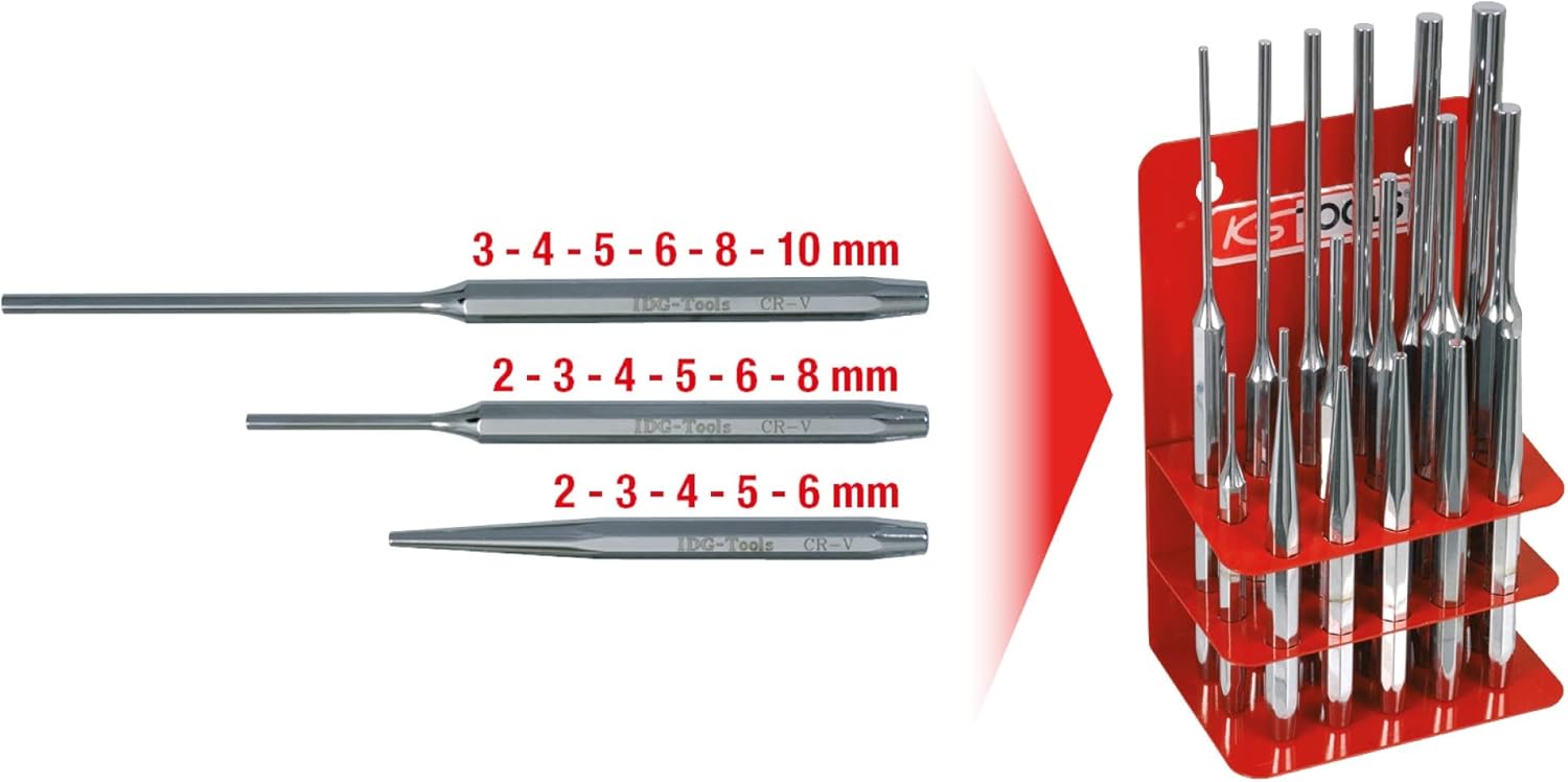 Ks Tools 156.0180 - Serie Cacciaspine e Punzoni 17 Pezzi - immagine 2